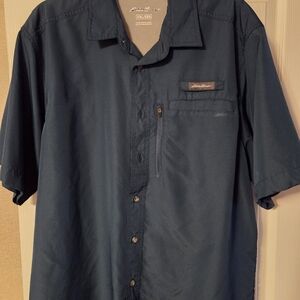 Eddie Bauer Dark Blue Casual Button Down Shirt